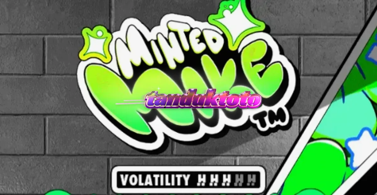 Tampilan visual slot Minted Mike dengan estetika grafiti neon dan karakter utama di latar belakang urban.